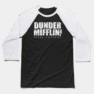 DUNDER MIFFLIN - White Baseball T-Shirt